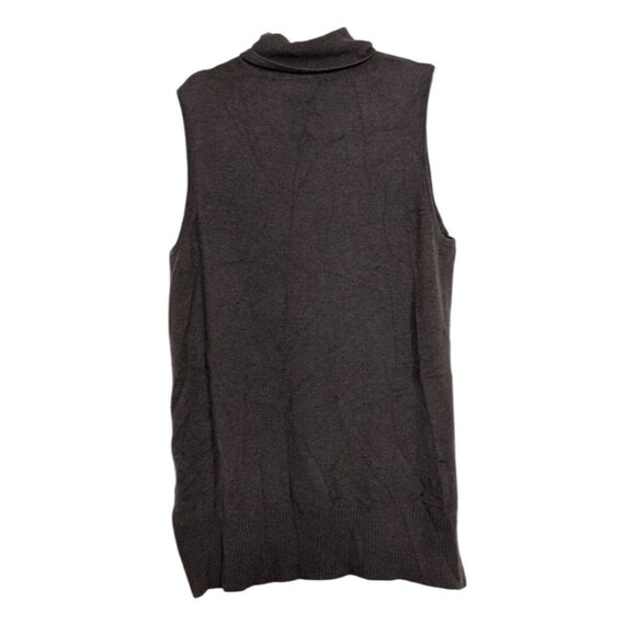 Charter Club 100% Cashmere Turtleneck Womens Size Large Brown Sleeveless Sweater - Picture 6 of 9